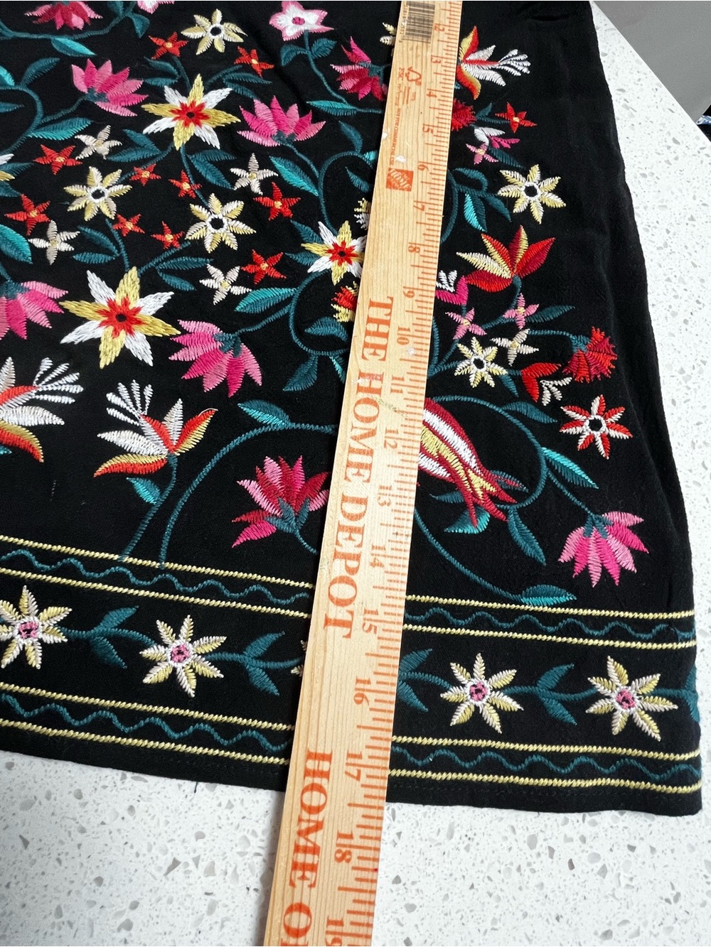 Altar'd State Black Mini Skirt with Multicolor Floral & Bird Embroidery - Picture 7 of 8